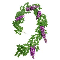 Guirnalda de Flores Artificiales de Wisteria de 6 pies para Decoración de Techo, Enredaderas Artificiales Colgantes para Decoración del Hogar, Plantas Artificiales, Flores Artificiales
