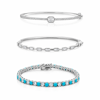 Bracelet Tennis Personnalisé en Zircon Plaqué Or, Bracelet Jonc Minimaliste en Cristal pour Femme, Accessoires de Mode