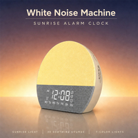 Machine à bruit blanc pour le sommeil, Réveil intelligent avec lumière d'aube, 30 sons de sommeil, Veilleuse de chevet RGB personnalisable