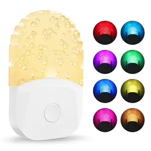 LOHAS LED RGB Nightlight 0.5W Dusk To Dawn Sensor 3 Modes Decorative Acrylic Night Lights For Bedroom