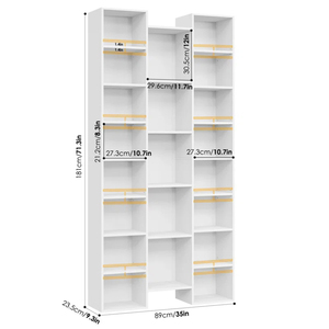 Wholesale 8-Tier Bookcase, 21 Cube Modular Bookshelf for Living Room Home Office , Media Storage <b>Shelves</b> with Adjustable - Product Image 4