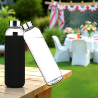 Bouteille d'eau en verre Xlin 1000 ml/33 oz sans BPA, anti-fuite, en borosilicate, compatible lave-vaisselle, design moderne, pour la maison, les voyages et le sport