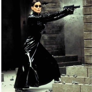 Cappotto in Pelle Nera Sexy da <span class=keywords><strong>Donna</strong></span>, Lingerie Erotica, Cappotto Gotico Unisex in PVC Effetto Bagnato, Abito Fetish, <span class=keywords><strong>Costumi</strong></span> <span class=keywords><strong>Cosplay</strong></span> The Matrix - Product Image 4