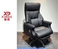 Chaise de conférence exécutive moderne, revêtement en cuir PU, confortable, pliable, hauteur réglable, cadre en aluminium, appui-tête, accoudoirs