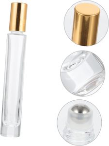 Flacon pulvérisateur de parfum en verre épais cylindrique avec bouchon argenté ou doré, rechargeable, 10 ml, pour voyage, soins de la peau, sérum, crème pour le visage - Product Image 6
