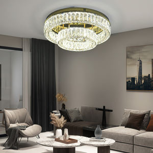 Lampu langit-langit LED kristal emas mewah kontemporer untuk dekorasi penerangan kamar tidur Hotel dalam ruangan - Product Image 2