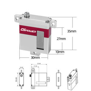 Servo Digital Leve de Alumínio com Corpo Fino e Engrenagem Totalmente Metálica de 8kg para Peças de Helicóptero RC UAV - Product Image 3