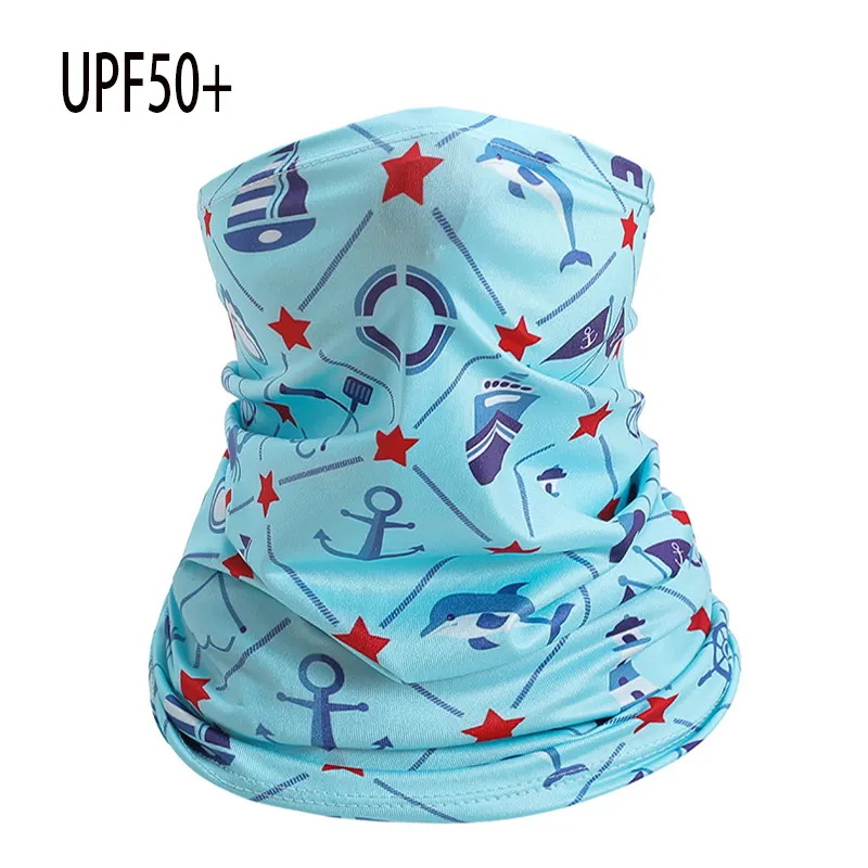 Custom Ice Silk Head Scarf for Outdoor Sports Child Neck Gaiter Tube face Cover mask bandana