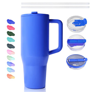 Stainless Steel Insulated Tumbler 40oz With Handle Dual Drink Straw Lid Travel Mug For Car Outdoor Use - Product Image 4