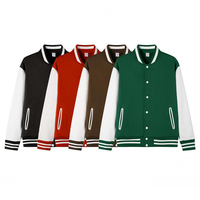 Veste de baseball unie en gros, personnalisable avec logo, unisexe, décontractée, style universitaire, fournisseur de vêtements OEM