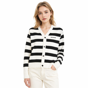 OEM &amp; ODM Leniency Colour Blocking <strong>Funky</strong> Color-Block Sweaters Knitted Patchwork Streaks Custom W0men Sweater - Product Image 2