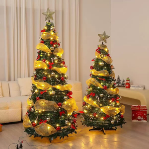 Meilleures ventes 2025 : Arbre de Noël pliable 180 cm avec éclairage LED, arbre de Noël pop-up facile à installer - Product Image 1