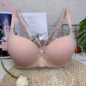 8751 # <span class=keywords><strong>reggiseno</strong></span> Push-up Sexy estivo alla moda donna <span class=keywords><strong>reggiseno</strong></span> intero lucido a tinta unita <span class=keywords><strong>con</strong></span> cinturino incrociato regolabile per la raccolta quotidiana del petto - Product Image 3