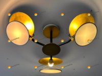 Lámparas Colgantes de Techo Alto Personalizadas, Lámpara de Araña de Latón Pulido y Acrílico de Murano para Proyectos Hoteleros