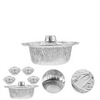 Boîte d'emballage à emporter pour pique-nique extérieur, récipients en aluminium ronds épaissis, jetables, de qualité alimentaire PP, avec couvercle en aluminium, 1000 ml