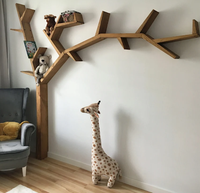 Étagère rustique faite à la main en bois de pin naturel bibliothèque décorative de bibliothèque de pépinière d'enfants