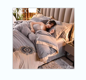Sábanas de cama de lujo al por mayor para uso en hoteles y hogares, bolsa de polietileno de <span class=keywords><strong>lino</strong></span> y algodón egipcio, <span class=keywords><strong>tela</strong></span> tejida de microfibra, <span class=keywords><strong>tela</strong></span> de sofá estampada - Product Image 1
