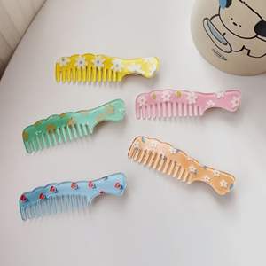 Qianjin Schattige Eendenbek Clip Bloemen Hairgrip Zoete Stijl Plastic Bloemenprint Kam Vorm Haarspeld Voor Dames Haardecoratie - Product Image 6