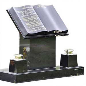 <span class=keywords><strong>Pierre</strong></span> <span class=keywords><strong>tombale</strong></span> personnalisée en granit noir en forme de livre, avec accessoires de vase, pour <span class=keywords><strong>cimetière</strong></span> - Product Image 1