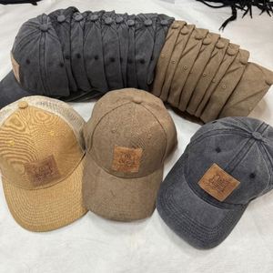 Custom Vintage Embossed PU Leather Logo Patch Baseball Cap <b>Dad</b> Hat Mesh Trucker Hat Sports Cap - Product Image 1