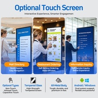 43 49 55 65 Inch Indoor Floor Standing LCD Touch Screen Video Display Digital Signage and Displays Screens for Advertising
