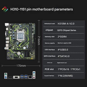 New Original H310M-A Motherboard 8/9th Gen I7/I5/I3 <b>LGA1151</b> H310 NVMe M.2 for RAM 64G Dual DDR4 Desktop GigaByte B365 Motherboar - Product Image 4