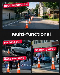 กรวยจราจร BATTIFE ขนาด 28 นิ้ว, กรวยนิรภัยสีส้มทำจาก PVC สำหรับการควบคุมการจราจร, กิจกรรมก่อสร้าง, ทางรถวิ่ง, และลานจอดรถ - Product Image 6