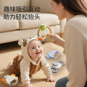 Ensemble de hochets et jouets de dentition en silicone pour bébés 0-24 mois, unisexe, pour nourrissons et tout-petits, pour la mastication, la préhension et l'entraînement auditif - Product Image 1