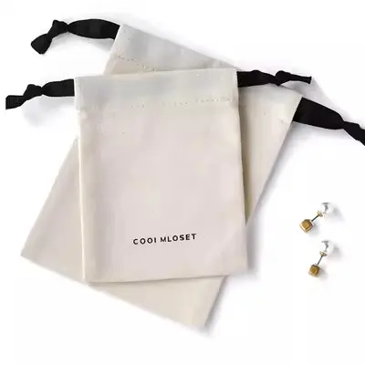 हॉट सेल कस्टम लोगो मुद्रित ड्रॉस्ट्रिंग सूती कैनवास गहने बैग छोटे कैनवास उपहार गहने बैग