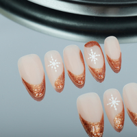Uñas artificiales hechas a mano, estilo veraniego minimalista francés pintado a mano, alta calidad reutilizable fábrica al por mayor.