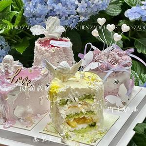 Decoraciones para Pastel del Día de San Valentín con Miel y Dulzura, Adornos Acrílicos 3D de Mariposas, Corazones de Madera, Insertos para Pastel - Product Image 2