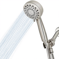 Pomme de douche à main moderne haute pression avec tuyau PowerPulse Massage 7 modes Nickel brossé Accessoires de robinetterie de salle de bain