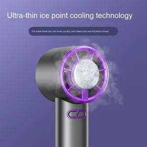 2025 Cross-Biên Giới USB Nguồn Điện Thiết Kế Mới Cầm Tay Nhỏ Fan Ice Máy Nén Ba Tua Bin Có Thể Gập Lại Máy Tính Để Bàn Carabiner Xe - Product Image 3