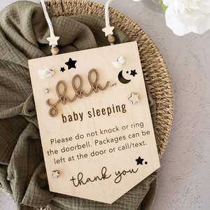 Nicro nouveau Design nuage en forme <span class=keywords><strong>de</strong></span> bébé dormir étiquettes suspendues pour pépinière <span class=keywords><strong>maternelle</strong></span> enfants chambre porte en bois signes bouton décoration - Product Image 3