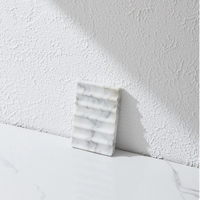 Boîte à Savon Moderne en Marbre Naturel Travertin pour Hôtel, Porte-Savon Créatif Étanche pour Salle de Bain, Support de Rangement avec Drainage