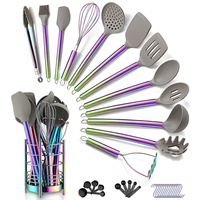 Vente en gros de gadgets de cuisine kit d'ustensiles de cuisine silicone acier inoxydable titane ustensiles de cuisine ustensiles de cuisine silicone