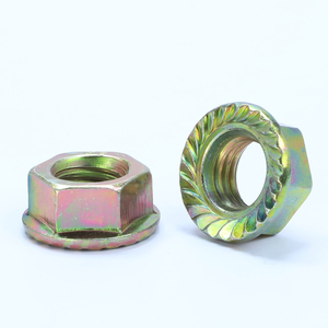 Écrou à bride hexagonale en acier au carbone de grade 4.8/10.9, plaqué zinc, dentelé, M3-M12, 5 pièces/sac, pour différentes tailles - Product Image 1