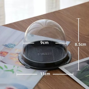 Bán Buôn <span class=keywords><strong>Mini</strong></span> Bánh Đen Trắng Vàng Cơ Sở Nhựa Bánh Hộp 3.5Inch Rõ Ràng Bìa Dùng Một Lần Món Tráng Miệng Bao Bì Container - Product Image 2