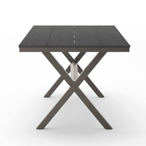AJUNION ensemble de salle à manger d'extérieur en aluminium plastique bois <span class=keywords><strong>table</strong></span> à manger <span class=keywords><strong>rectangulaire</strong></span> pour jardin patio <span class=keywords><strong>balcon</strong></span> porche bord de la piscine - Product Image 6
