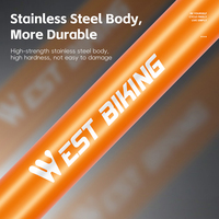 Pompe à air pour vélo WEST BIKING 160 PSI haute pression avec manomètre, pompe à vélo à économie d'effort, pompe manuelle pour cyclisme