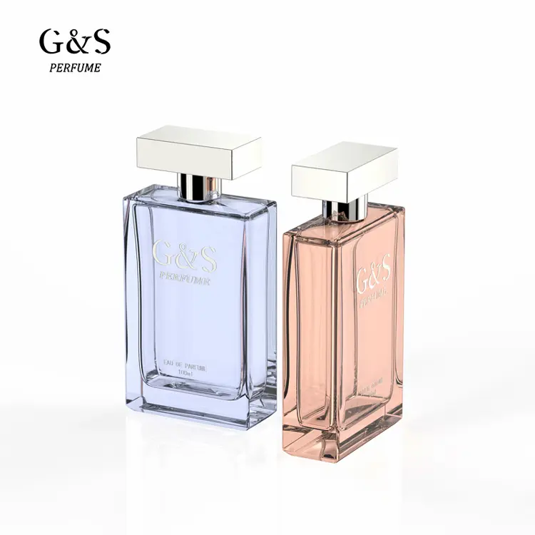 Noble Elegant Bouteilles de parfum de haute qualité Logo personnalisé et bouteille de parfum en verre de couleur 100ml