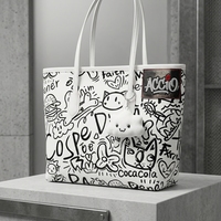 Bolsa de Mano de Lona con Diseño de Grafiti y Logotipo Personalizado al por Mayor: Bolsa de Hombro Estampada Ecológica y Estética para Mujer
