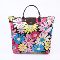 Sac à provisions pliable imperméable en tissu Oxford pour la publicité Sac fourre-tout enroulable réutilisable portable avec logo personnalisé