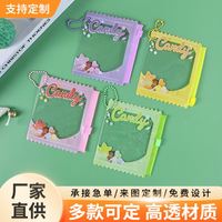 Bolsa con cremallera con diseño de dibujos animados, resistente a la humedad, con revestimiento UV y acuoso, funda protectora para colgante, estilo japonés, para pasadores y dulces