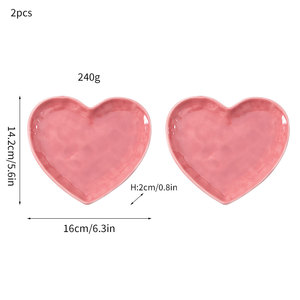 ชุดอาหารเซรามิคลายหัวใจน่ารัก สไตล์เกาหลี สำหรับคู่รัก จานเซรามิคลายหัวใจ - Product Image 6