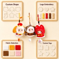 Porte-clés en peluche mignon, série Fairy Town, poupée en vinyle, breloque de sac à dos, figurine de collection, cadeau d'anniversaire, jouets en peluche tendance en gros