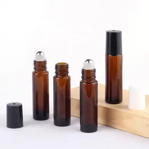 5ml 10ml 20ml 30ml 50ml 100ml Amber Perfume Essential Oil Roll-on Glass Bottles with Roller Ball