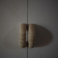 Poignées d'armoires STONEKOCC 100% en marbre noir Portoro, poignées de luxe en pierre veinée or pour cuisine, salle de bain, hôtel
