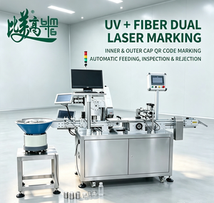 Machine d'inspection par marquage laser pour bouchons de bouteilles en plastique et en métal avec alimentation automatique, vérification du code QR et rejet des défauts - Product Image 1
