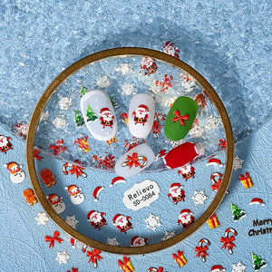 Autocollants pour ongles de Noël, décalcomanies autocollantes, pegatinas, rennes, flocons de neige, bonhomme de neige, étoiles de Noël, fournitures pour ongles, art des ongles D - Product Image 5